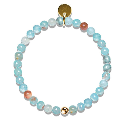 Agate graine de dragon | Or Vermeil .925 | Bracelet de perles de pierres précieuses de guérison